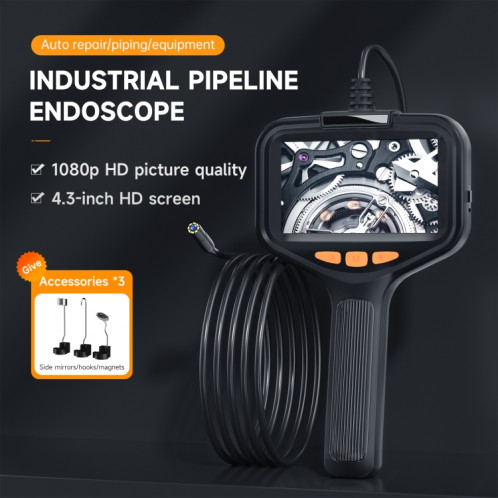 Endoscope de pipeline industriel intégré à lentilles avant P200 de 8 mm avec écran de 4,3 pouces, spécification : tube de 50 m SH63071808-012